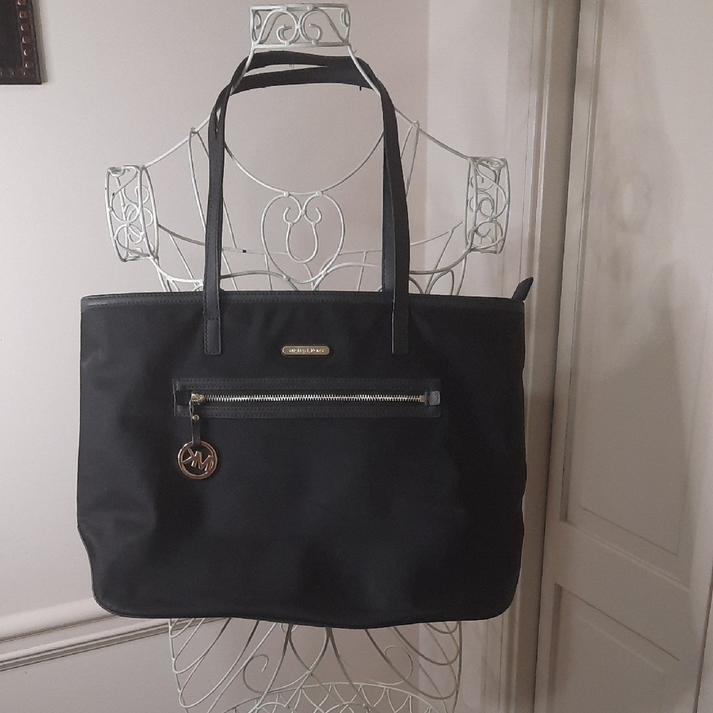 MICHAEL Michael Kors Black Tote with Gold Accents